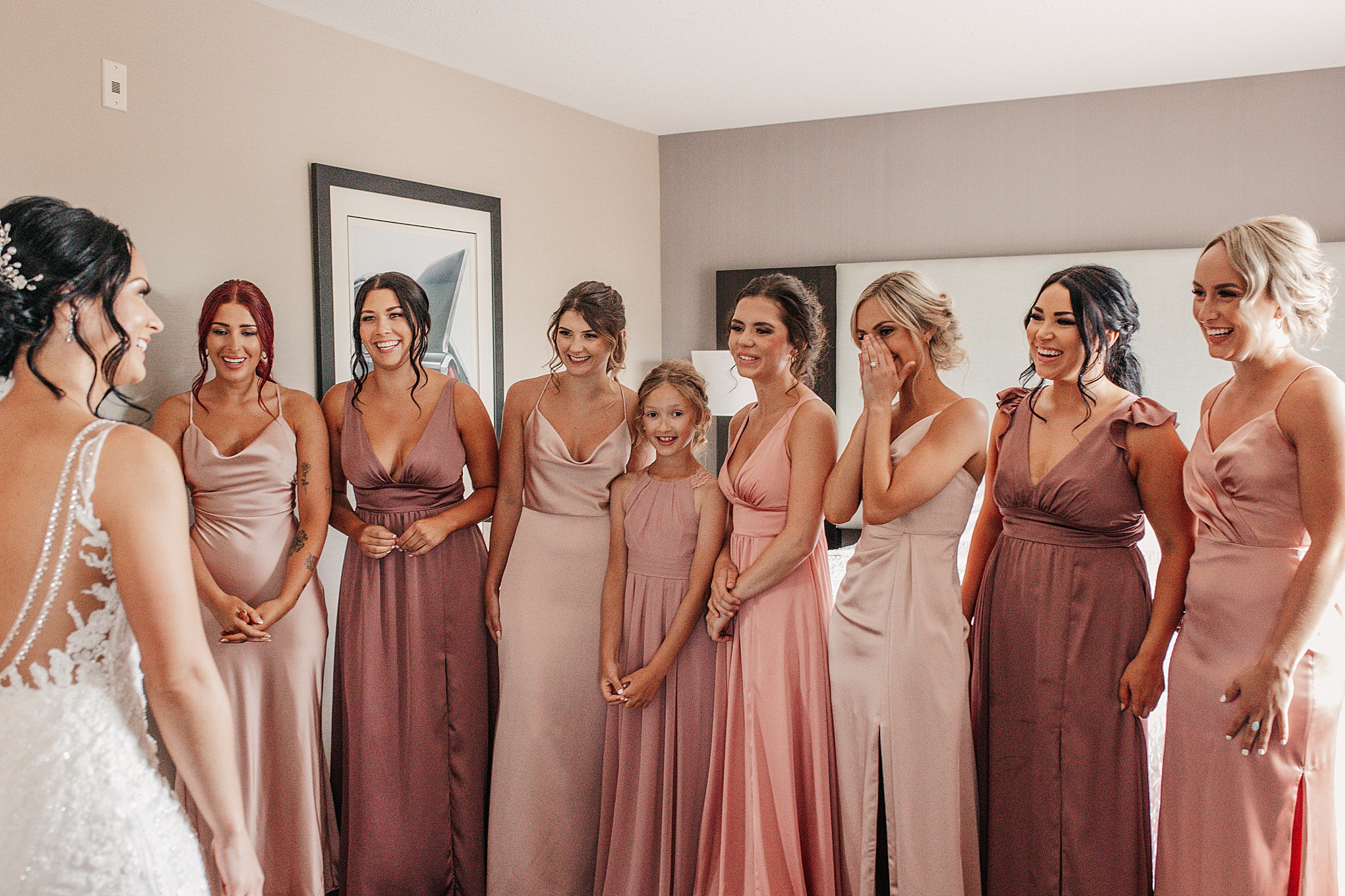 shades of blush bridesmaid dresses photo
