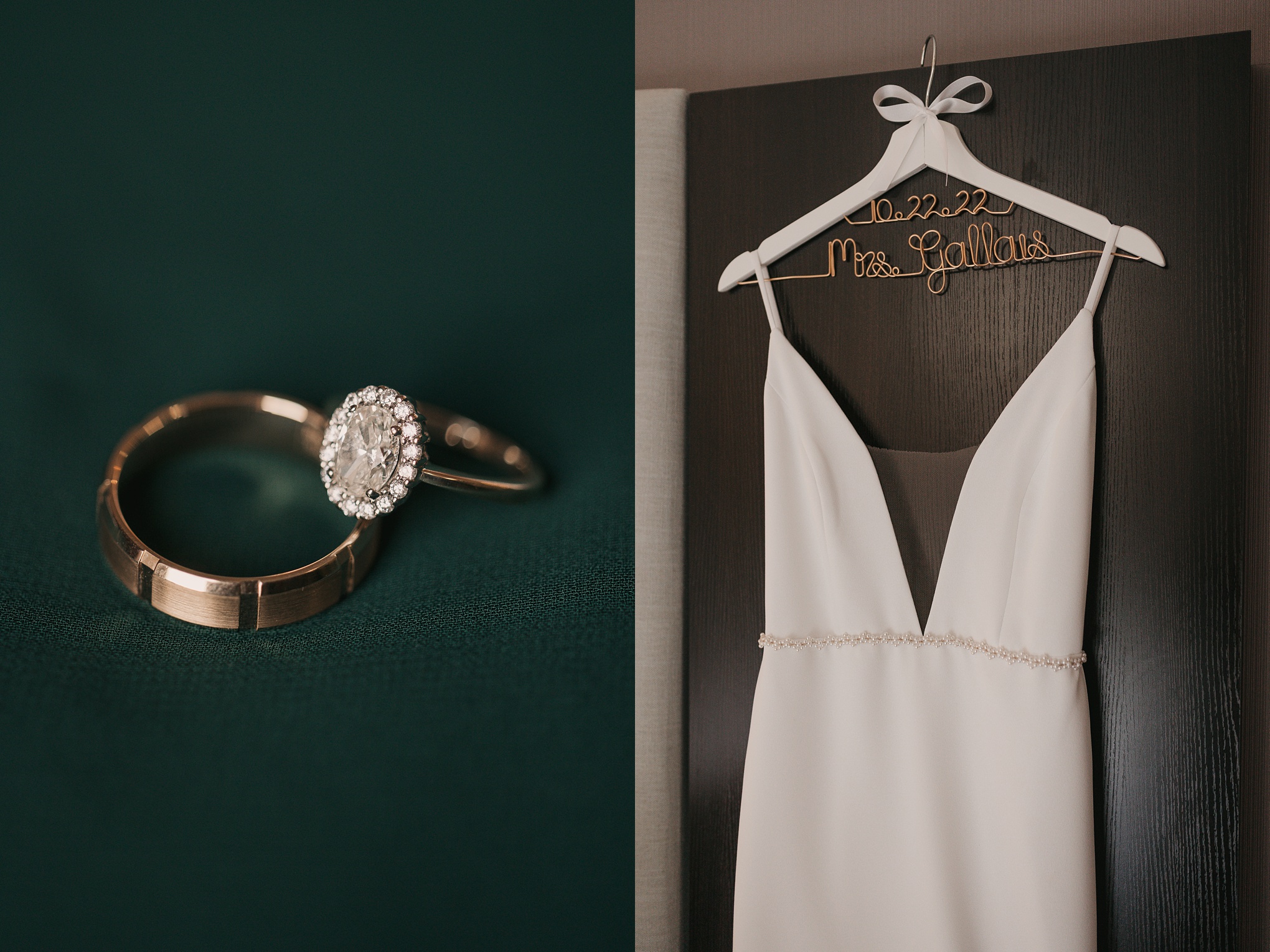 Emerald green and neutral wedding trend