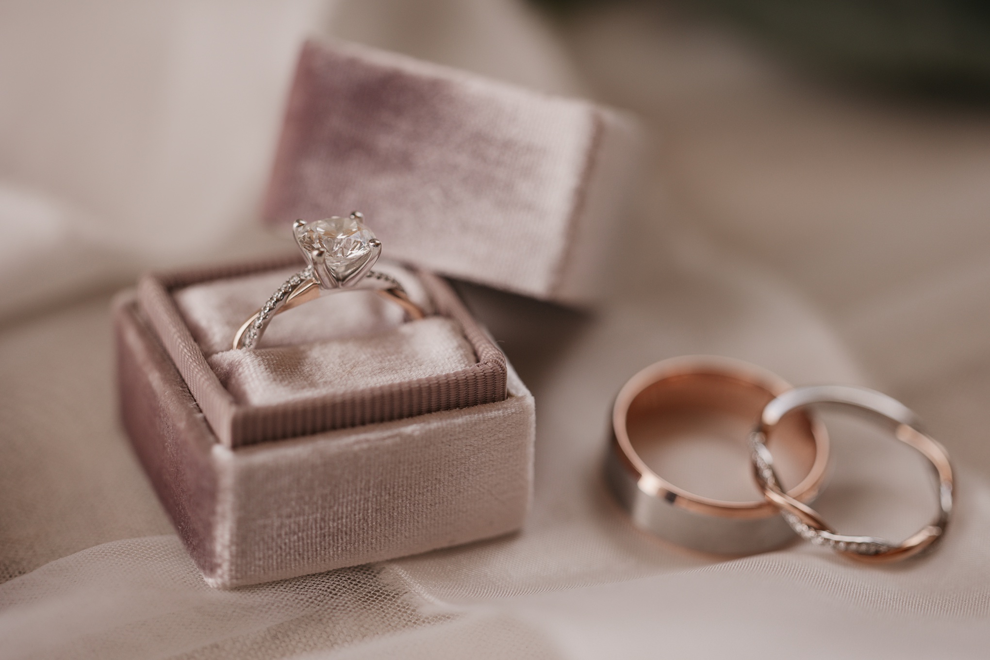 velvet ring box wedding photo