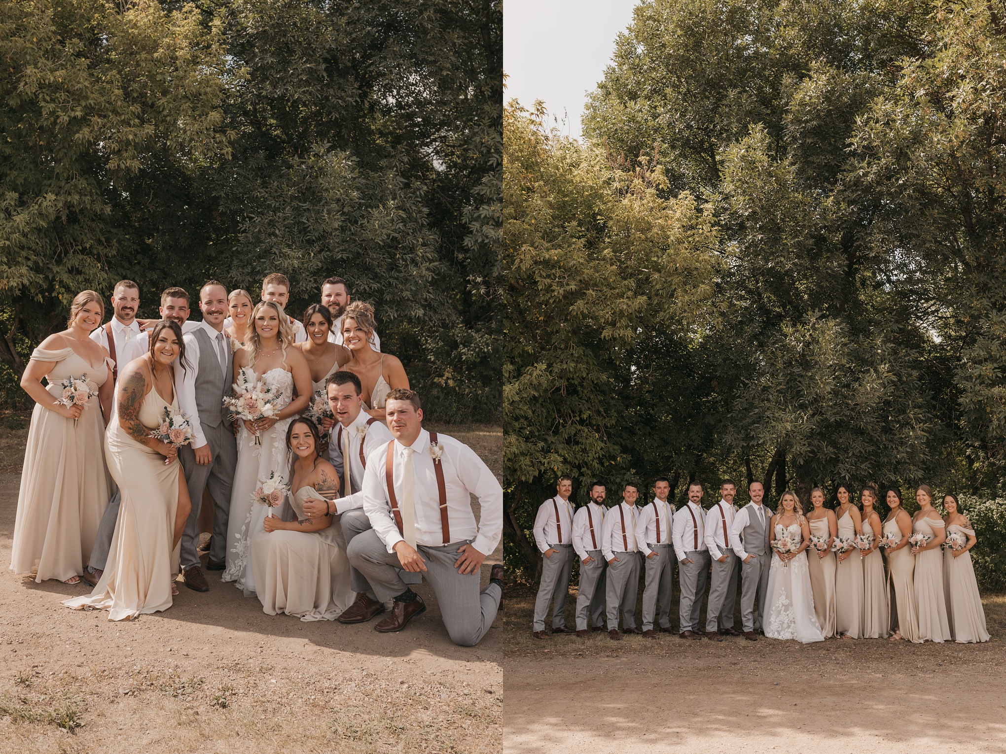 champagne and grey wedding photos