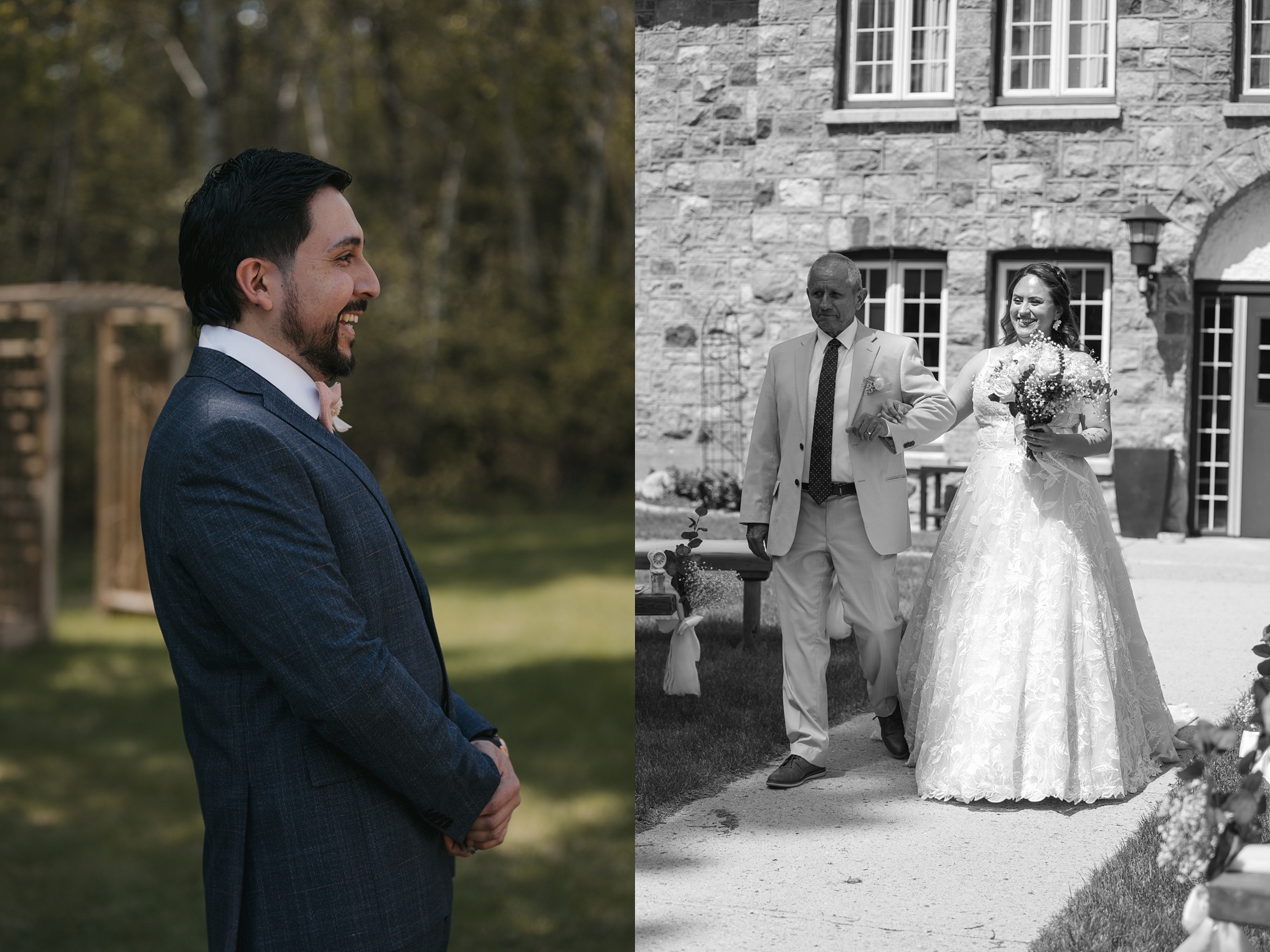 Grooms reaction as Bride walks down aisle