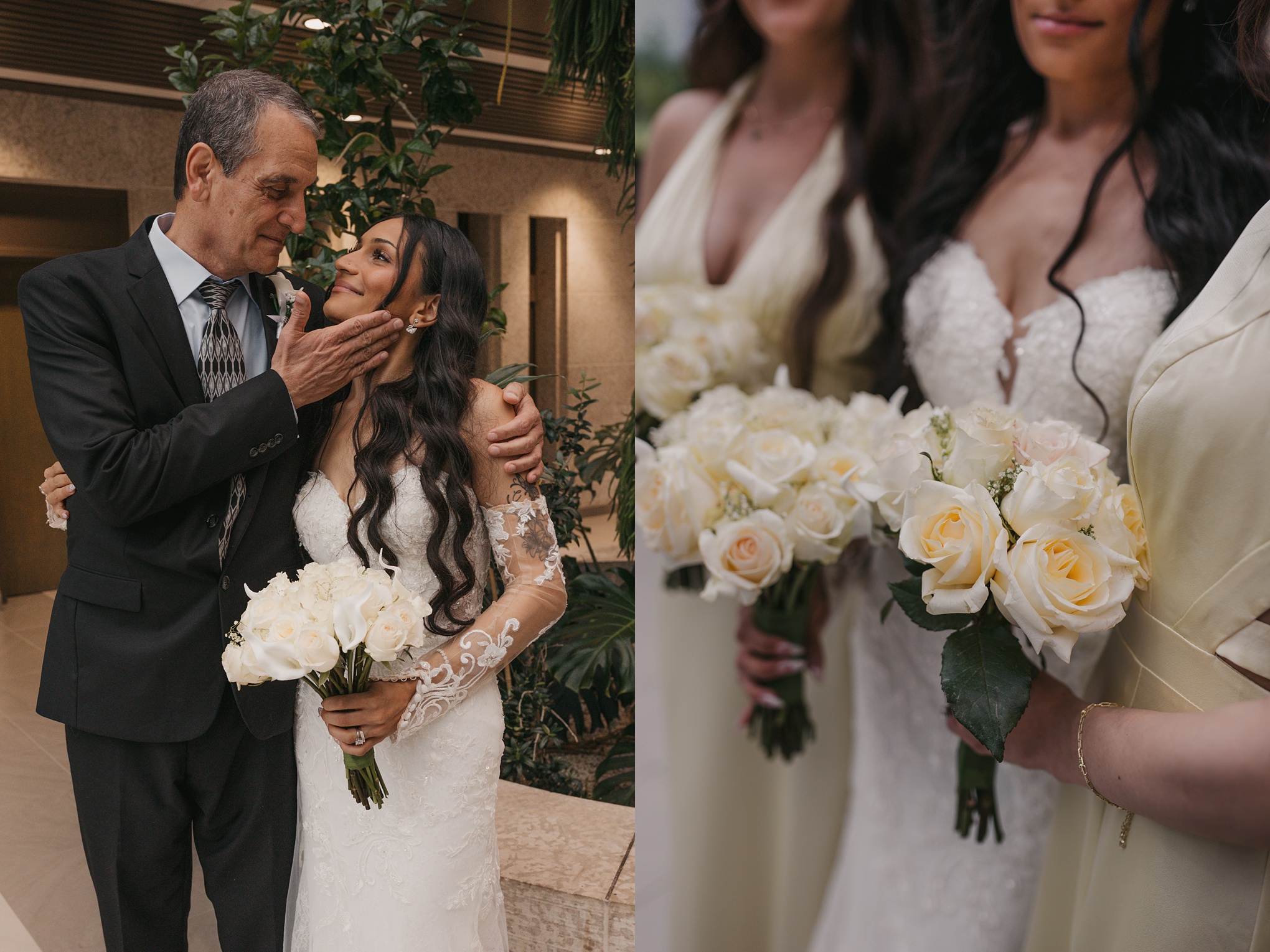 Father daughter moment on wedding day photo