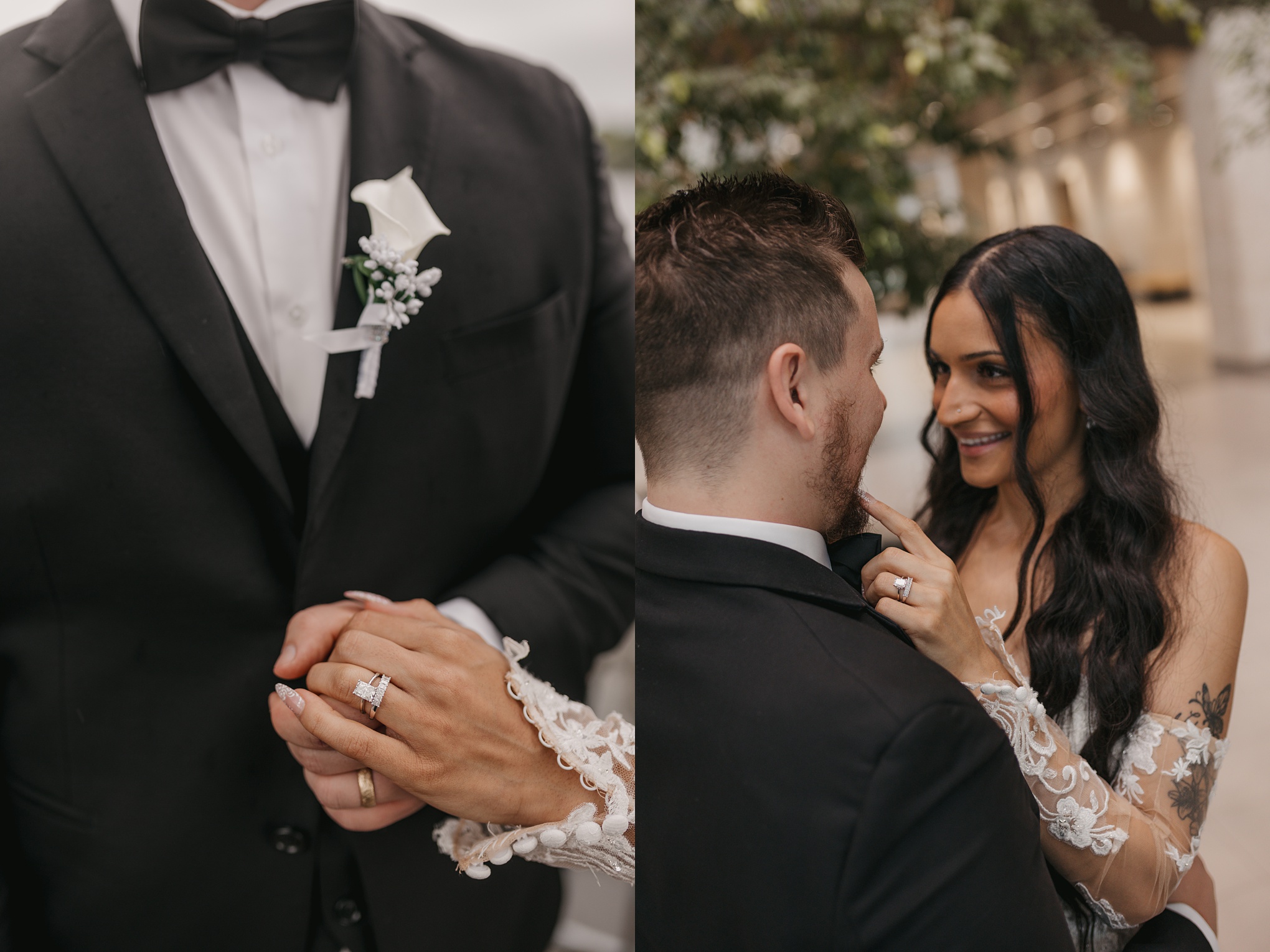 black tie wedding details