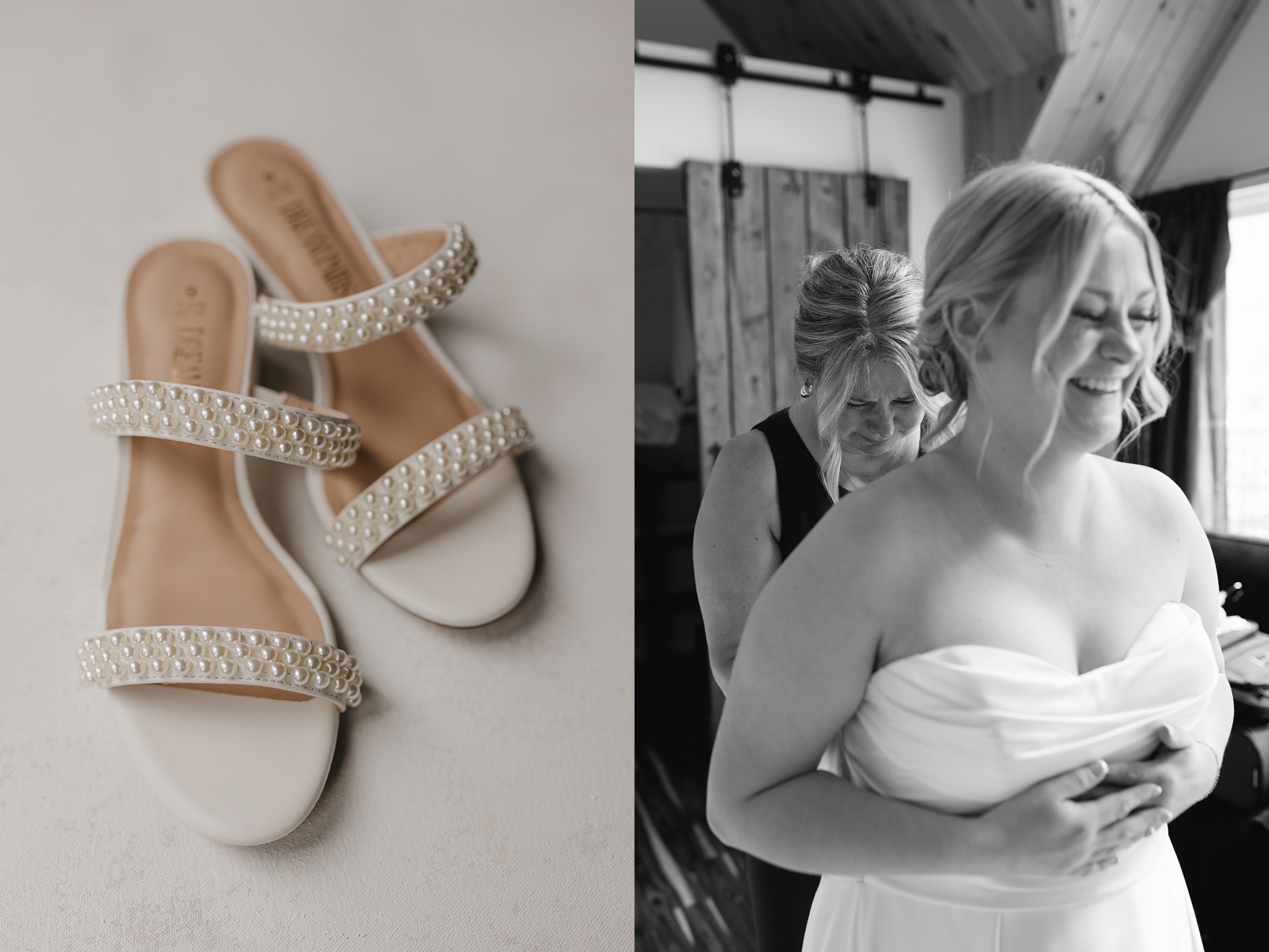 Pearl heel wedding shoes