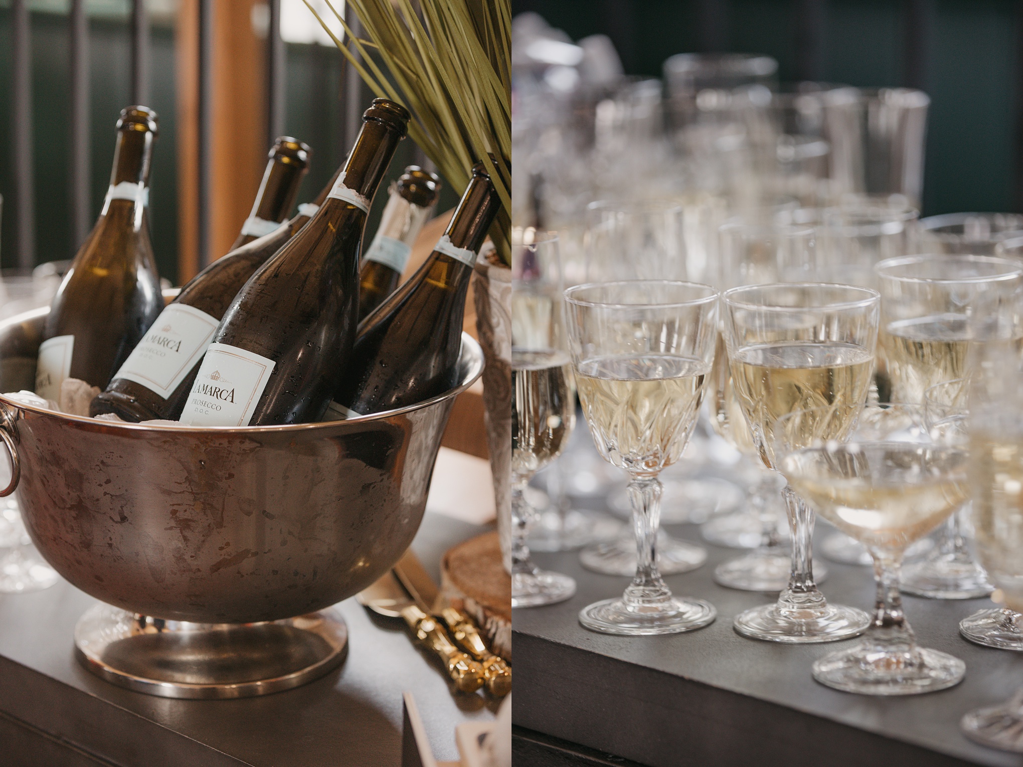 Champagne toast after wedding