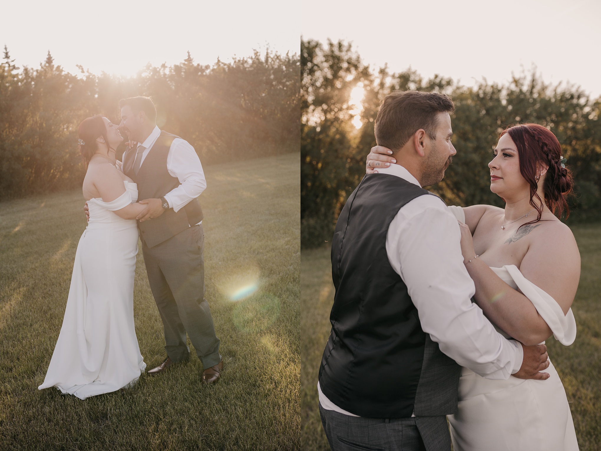 golden hour wedding photos