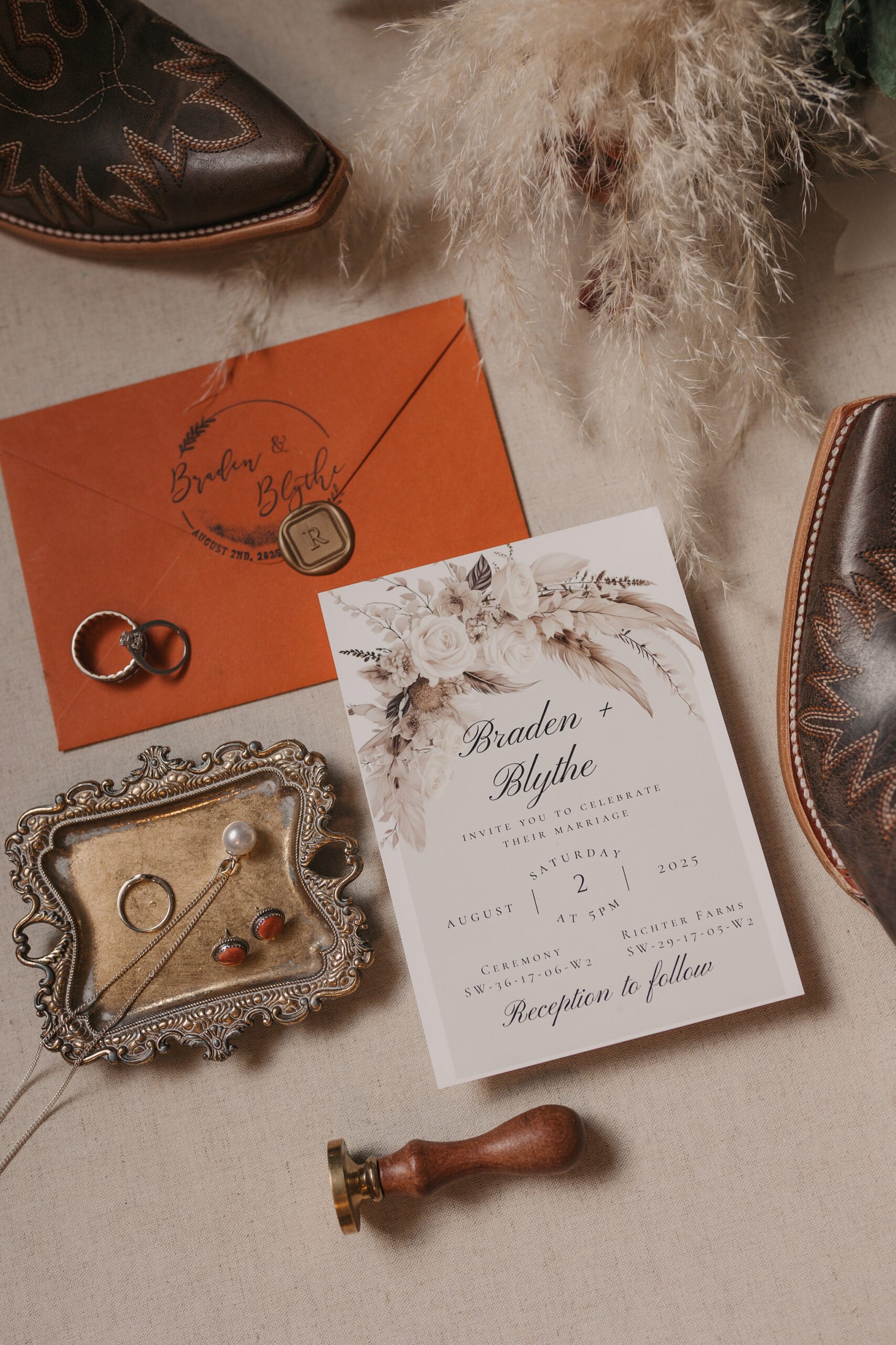 Terracotta wedding details