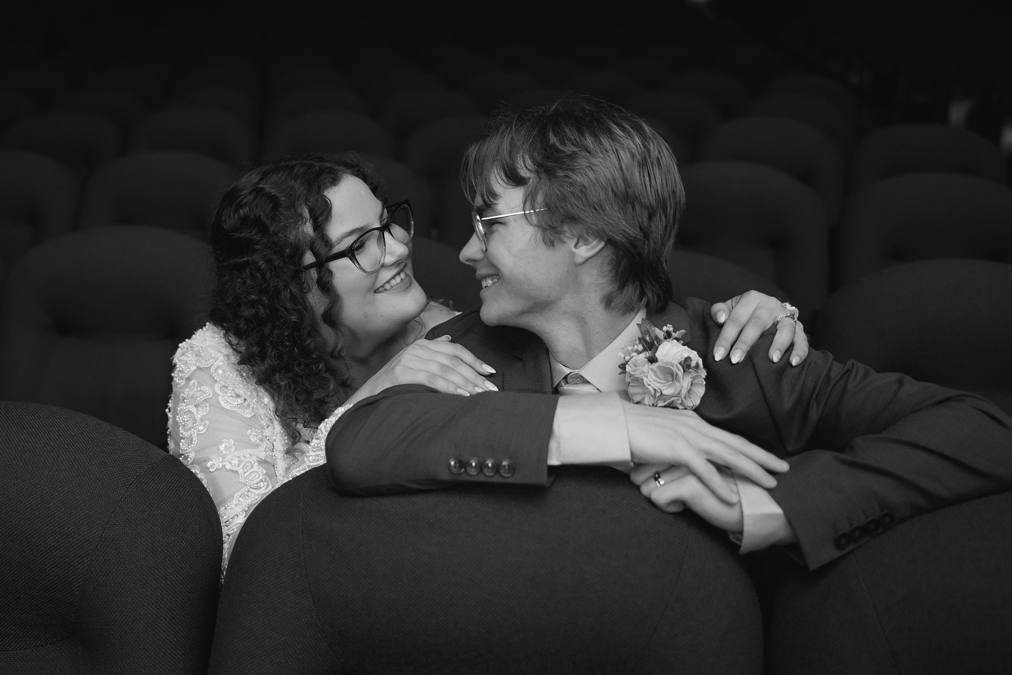 Cinematic Wedding photos at Orpheum Theatre Estevan