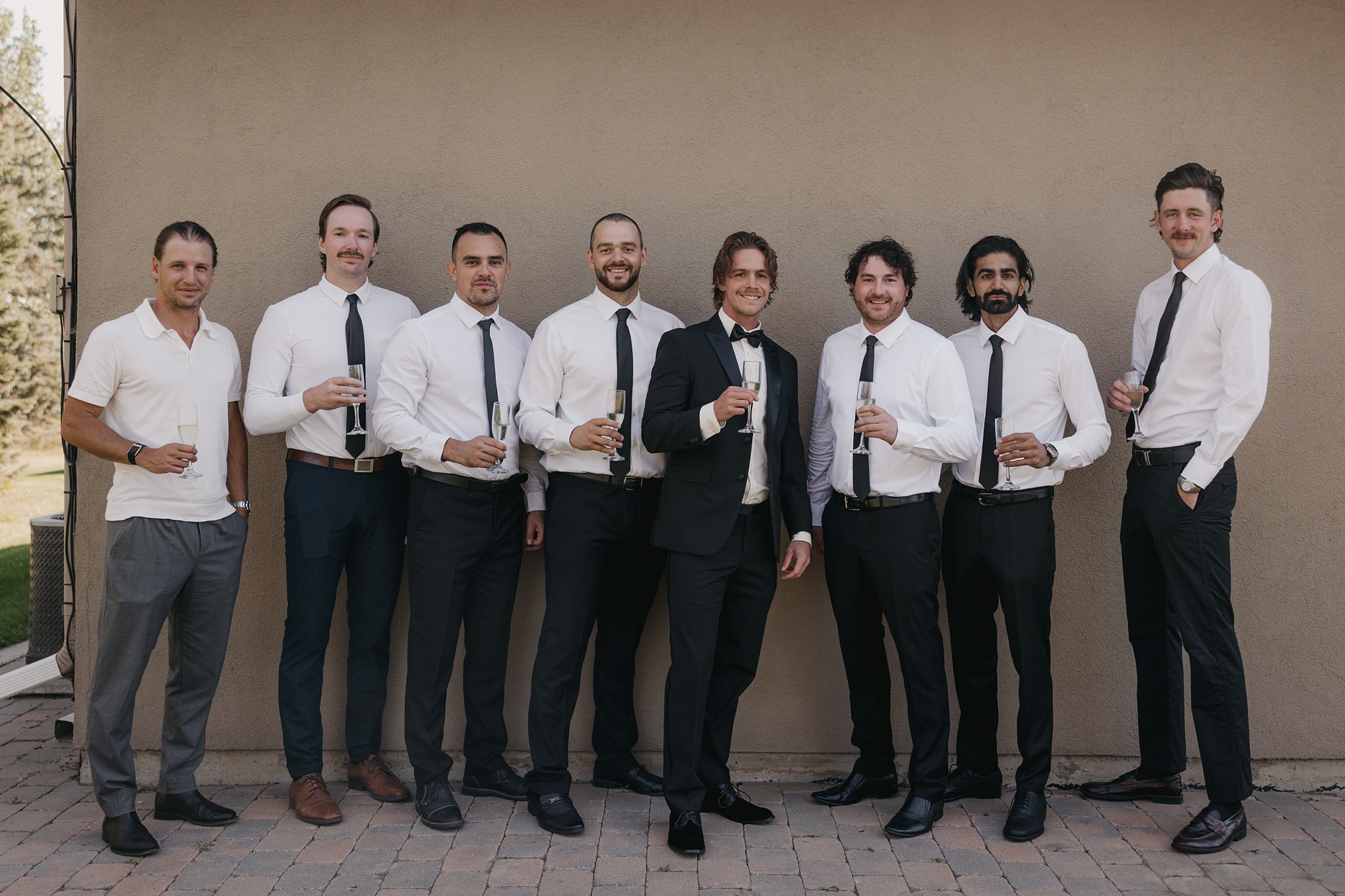 Black and white saskatoon wedding